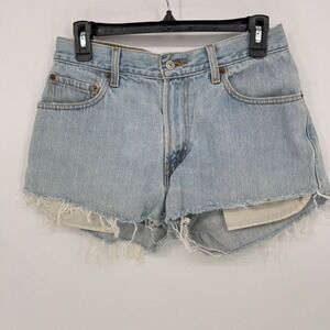Levi's 560 Comfort Fit Light Wash Distressed Denim Cutoff Shorts Women's size 7